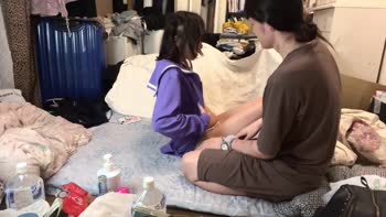 Yunnagi's Playful Trick: Shemale Teases Tired Teen (18+)