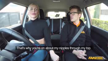 Tall Blonde Lexi Lou's Real Driving Lesson: CREAMPIED in Her Tight Pussy