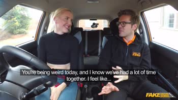 Tall Blonde Lexi Lou's Real Driving Lesson: CREAMPIED in Her Tight Pussy
