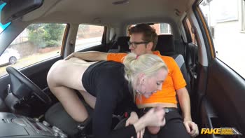 Tall Blonde Lexi Lou's Real Driving Lesson: CREAMPIED in Her Tight Pussy