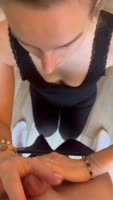 He Got a Drain on His Jeans - Blonde Blowjob Creampie