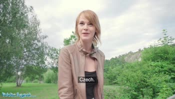 Public Agent Redhead Ariela Donovan Sucks Cock for Cash