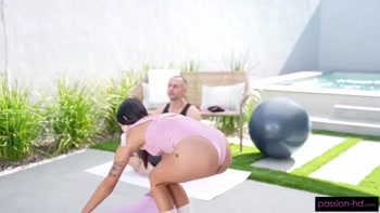 Yoga Fuck Doll Gets Her Tight Pussy Stretched Open