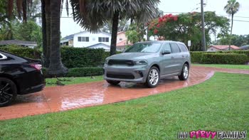 Gypsy Rose's Stepbro's Lucky Day: Car Sex with Big Tits and Big Dick