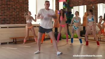 Aerobics Instructor's Kinky Group Workout