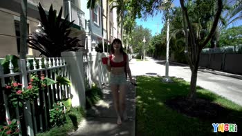 Nala Nova's Sweet Debut: Petite Brunette Takes It Outside in High-Def