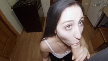 Black Lynn's Kitchen Seduction: POV Blowjob & Handjob