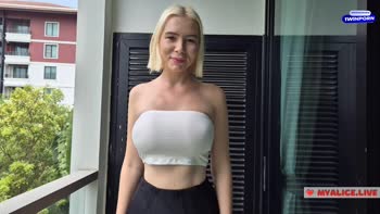 MyCandyAlice's Wet & Wild Striptease: Big Tits Get Drenched in Public