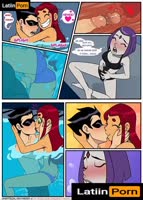 LatiinPorn's Trio Frenzy: Starfire, Raven & Robin