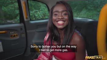 Ebony babe Natural Tits rides big cock hard in public