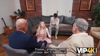 VIP4K. A Young Beauty tries Sex with two old Men