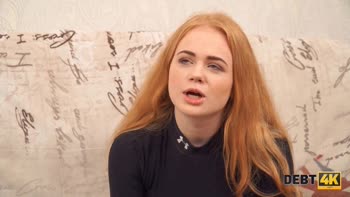 Debt Collector's Demand: Redhead Teen (18+)'s Blowjob Plea