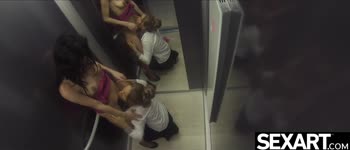 Whitney Conroy & Eileen Sue Sizzling Elevator Lesbian Seduction