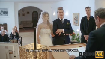 BRIDE4K. Guests can't hide emotions when they see hot bride fucking in adult video