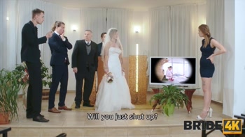 BRIDE4K. Guests can't hide emotions when they see hot bride fucking in adult video
