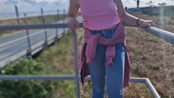 HottPussy118's Pier Show: Fresh Teen (18+) Flashes Her Tits in Public