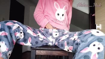hotiMary's Cozy Pajama Solo: Teasing Small Tits and Pussy in HD