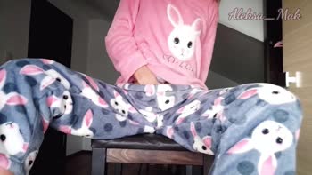 hotiMary's Cozy Pajama Solo: Teasing Small Tits and Pussy in HD