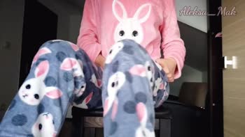 hotiMary's Cozy Pajama Solo: Teasing Small Tits and Pussy in HD