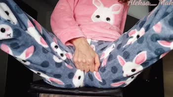 hotiMary's Cozy Pajama Solo: Teasing Small Tits and Pussy in HD
