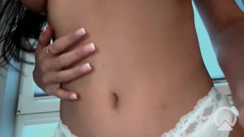 Dialinkadi's Bedroom Boobs: Petite Brunette Plays with Her Perfect Assets