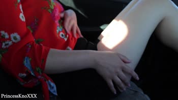 PrincessKnoXXX's Free Ride Delight: Sucking Dick in the Car