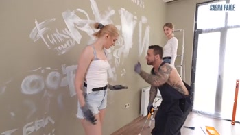 Please Fuck Our Asses While Our Parents Are Not at Home! Lucky Guy Having Anal Sex with Two Naughty and Hot Stepsis!