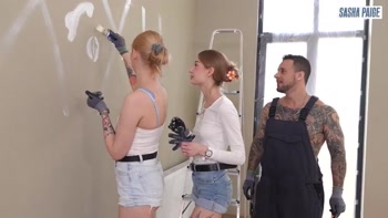 Please Fuck Our Asses While Our Parents Are Not at Home! Lucky Guy Having Anal Sex with Two Naughty and Hot Stepsis!