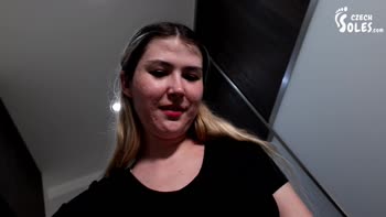 Big Feet Tease: Czech Siren's Worn White Socks POV