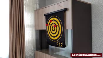Game's Steamy Strip Darts Loss Ends in Blowjob Frenzy