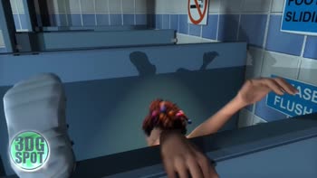 Cartoon Cheerleader Faces Big Dick in Glory Hole Deepthroat Blowjobs & Fucks