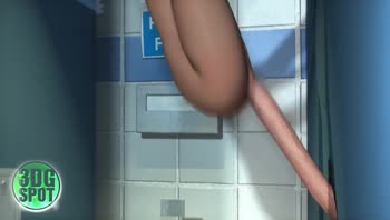 Cartoon Cheerleader Faces Big Dick in Glory Hole Deepthroat Blowjobs & Fucks