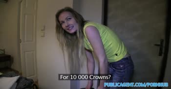 PublicAgent Amateur Blonde Fucks her first Big Cock