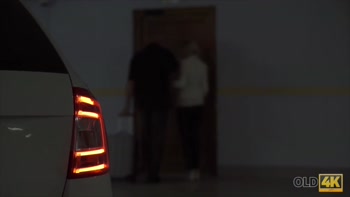 Old Businessman And Busty Blonde Arrive At Home To Have Sex