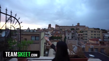 Rome's Hidden Delight: Long-Haired Brunette MILF Masturbates Her Huge Tits And Ass