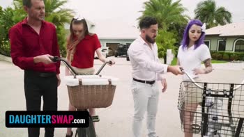 Jessae Rosae Teaches Step Dad More Than Bike Riding in Taboo Daughter Swap Frenzy
