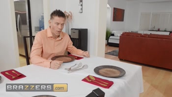 BRAZZERS - Ryan Reid Sneaks Under The Table And Worships Mick & Jordi's Dicks At The Dinner Party