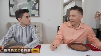 BRAZZERS - Ryan Reid Sneaks Under The Table And Worships Mick & Jordi's Dicks At The Dinner Party