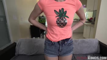 Riley Jean's Rough Debut: Petite Teen (18+) Takes Big Cock