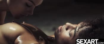 Nancy A's Sensual Oil Massage Ignites Lesbian Lust
