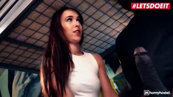 Latvian Teen (18+)'s Wild BBC Threesome in Horny Hostel
