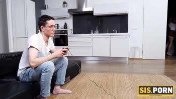 Stepbrother's Temptation: Blonde Stepsister Scores with Steamy Blowjob