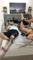 Barbara_fox's Submissive Blonde Crush in Threesome Strap-On Action