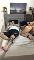 Barbara_fox's Submissive Blonde Crush in Threesome Strap-On Action