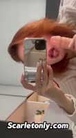 Scarletrose696's Redhead Seduction: Gaping Blowjob & Deepthroat Action
