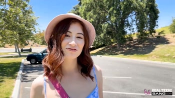 Ava Davis' Jaw-Dropping Debut: Freckled Teen (18+)'s POV Blowjob in the Wild