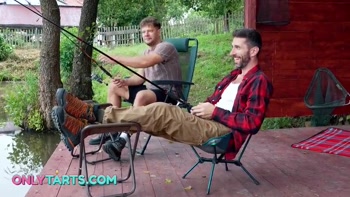 BIG CATCH - Girl fucks two fishermen on the nature