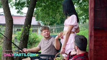 BIG CATCH - Girl fucks two fishermen on the nature