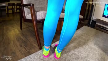MysteriousKathy's Sizzling Step Fantasy: Yoga Pants Strip and Cumshot