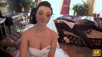 BRIDE4K. Busty brunette has sex with a stranger while waiting ambulance for her groom